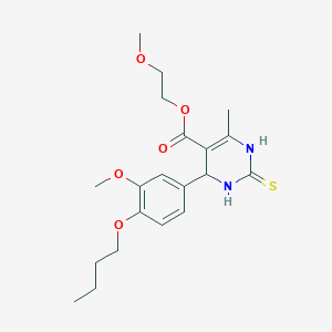 molecular formula C20H28N2O5S B4032424 2-Methoxyethyl 6-(4-butoxy-3-methoxyphenyl)-4-methyl-2-sulfanyl-1,6-dihydropyrimidine-5-carboxylate 