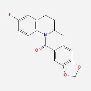 1,3-benzodioxol-5-yl(6-fluoro-2-methyl-3,4-dihydroquinolin-1(2H)-yl)methanone