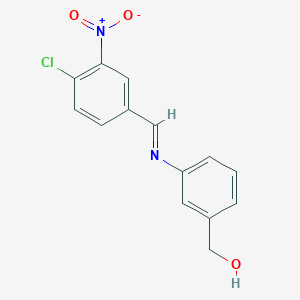 molecular formula C14H11ClN2O3 B403246 {3-[(4-Chloro-3-nitrobenzylidene)amino]phenyl}methanol 