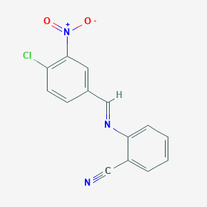 molecular formula C14H8ClN3O2 B403250 2-({4-Chloro-3-nitrobenzylidene}amino)benzonitrile 
