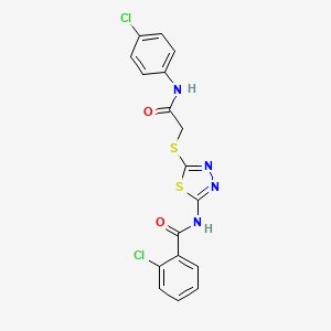 2-chloro-N-(5-((2-((4-chlorophenyl)amino)-2-oxoethyl)thio)-1,3,4-thiadiazol-2-yl)benzamide