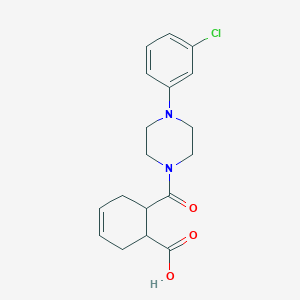 molecular formula C18H21ClN2O3 B4032513 6-{[4-(3-Chlorophenyl)piperazin-1-yl]carbonyl}cyclohex-3-ene-1-carboxylic acid 