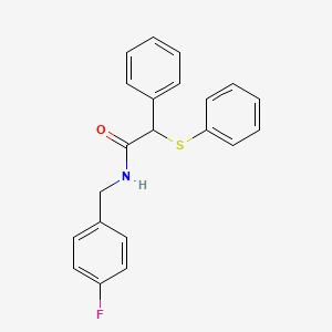 N-[(4-FLUOROPHENYL)METHYL]-2-PHENYL-2-(PHENYLSULFANYL)ACETAMIDE