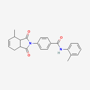 molecular formula C23H22N2O3 B4032527 4-(4-methyl-1,3-dioxo-1,3,3a,4,7,7a-hexahydro-2H-isoindol-2-yl)-N-(2-methylphenyl)benzamide 