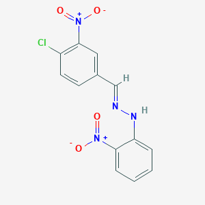 molecular formula C13H9ClN4O4 B403253 N-(4-Chloro-3-nitro-benzylidene)-N'-(2-nitro-phenyl)-hydrazine 