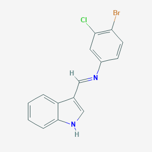 molecular formula C15H10BrClN2 B403254 4-bromo-3-chloro-N-(1H-indol-3-ylmethylene)aniline 
