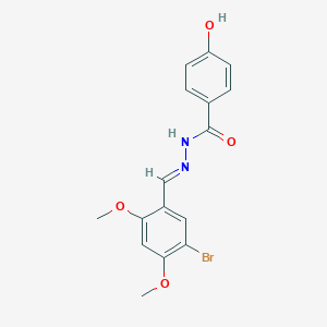 molecular formula C16H15BrN2O4 B403257 N'-(5-bromo-2,4-dimethoxybenzylidene)-4-hydroxybenzohydrazide 