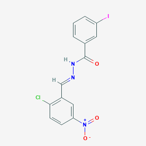 molecular formula C14H9ClIN3O3 B403258 N'-{2-chloro-5-nitrobenzylidene}-3-iodobenzohydrazide 
