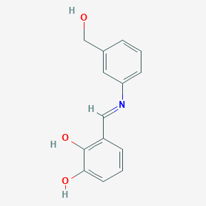 molecular formula C14H13NO3 B403260 3-({[3-(Hydroxymethyl)phenyl]imino}methyl)-1,2-benzenediol 