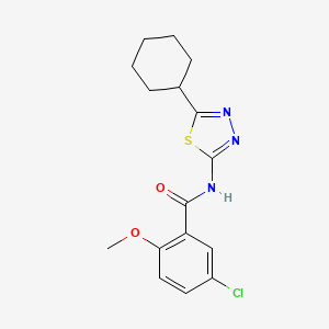 5-chloro-N-(5-cyclohexyl-1,3,4-thiadiazol-2-yl)-2-methoxybenzamide