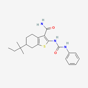 6-(2-Methylbutan-2-yl)-2-[(phenylcarbamoyl)amino]-4,5,6,7-tetrahydro-1-benzothiophene-3-carboxamide