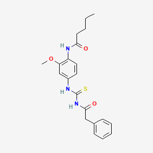 N-[2-methoxy-4-({[(phenylacetyl)amino]carbonothioyl}amino)phenyl]pentanamide