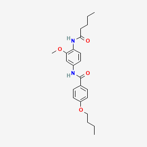 molecular formula C23H30N2O4 B4032692 4-butoxy-N-[3-methoxy-4-(pentanoylamino)phenyl]benzamide 