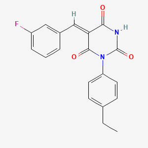 (5Z)-1-(4-ethylphenyl)-5-(3-fluorobenzylidene)pyrimidine-2,4,6(1H,3H,5H)-trione