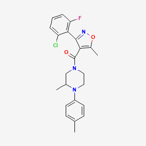 [3-(2-Chloro-6-fluorophenyl)-5-methyl-1,2-oxazol-4-yl][3-methyl-4-(4-methylphenyl)piperazin-1-yl]methanone