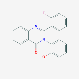 molecular formula C21H15FN2O2 B403272 2-(2-fluorophenyl)-3-(2-methoxyphenyl)quinazolin-4(3H)-one 