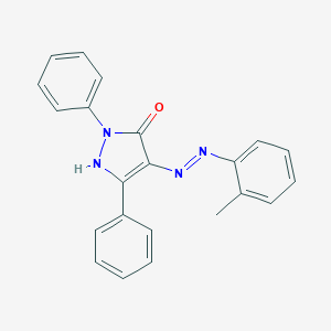 molecular formula C22H18N4O B403274 (4E)-4-[2-(2-methylphenyl)hydrazinylidene]-2,5-diphenyl-2,4-dihydro-3H-pyrazol-3-one 