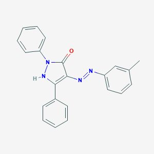 (4E)-4-[2-(3-methylphenyl)hydrazinylidene]-2,5-diphenyl-2,4-dihydro-3H-pyrazol-3-one