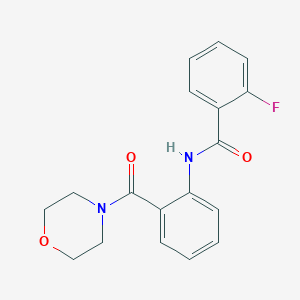 molecular formula C18H17FN2O3 B403276 Benzamide, 2-fluoro-N-[(2-morpholoyl)phenyl]- CAS No. 303203-24-9