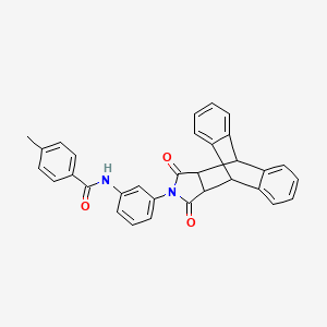 N-[3-(16,18-dioxo-17-azapentacyclo[6.6.5.0~2,7~.0~9,14~.0~15,19~]nonadeca-2,4,6,9,11,13-hexaen-17-yl)phenyl]-4-methylbenzamide (non-preferred name)