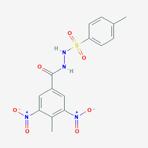 molecular formula C15H14N4O7S B403286 N'-{3,5-dinitro-4-methylbenzoyl}-4-methylbenzenesulfonohydrazide 
