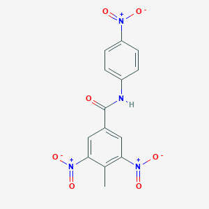 molecular formula C14H10N4O7 B403287 3,5-bisnitro-N-{4-nitrophenyl}-4-methylbenzamide 