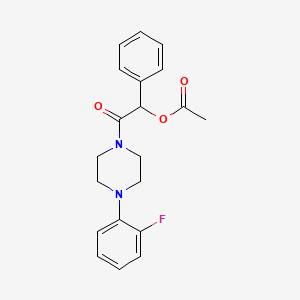 molecular formula C20H21FN2O3 B4032898 2-[4-(2-Fluorophenyl)piperazin-1-yl]-2-oxo-1-phenylethyl acetate 