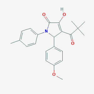 molecular formula C23H25NO4 B403295 4-(2,2-dimethylpropanoyl)-3-hydroxy-5-(4-methoxyphenyl)-1-(4-methylphenyl)-1,5-dihydro-2H-pyrrol-2-one 