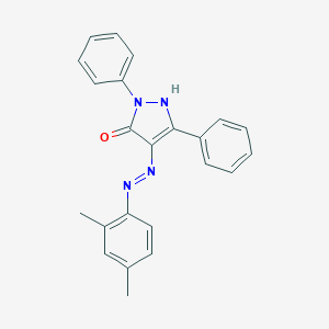 (4E)-4-[2-(2,4-dimethylphenyl)hydrazinylidene]-2,5-diphenyl-2,4-dihydro-3H-pyrazol-3-one