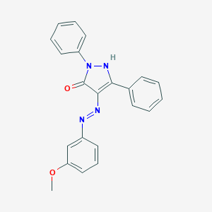 molecular formula C22H18N4O2 B403300 4-[(3-Methoxy-phenyl)-hydrazono]-2,5-diphenyl-2,4-dihydro-pyrazol-3-one 