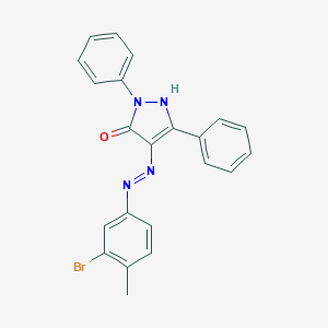 molecular formula C22H17BrN4O B403307 4-[(3-Bromo-4-methyl-phenyl)-hydrazono]-2,5-diphenyl-2,4-dihydro-pyrazol-3-one 