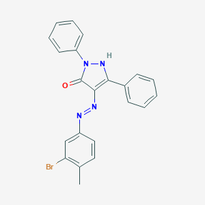 (4Z)-4-[2-(3-BROMO-4-METHYLPHENYL)HYDRAZIN-1-YLIDENE]-1,3-DIPHENYL-4,5-DIHYDRO-1H-PYRAZOL-5-ONE