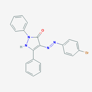 molecular formula C21H15BrN4O B403308 (4E)-4-[2-(4-bromophenyl)hydrazinylidene]-2,5-diphenyl-2,4-dihydro-3H-pyrazol-3-one 