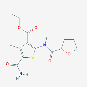 ETHYL 5-CARBAMOYL-4-METHYL-2-(OXOLANE-2-AMIDO)THIOPHENE-3-CARBOXYLATE