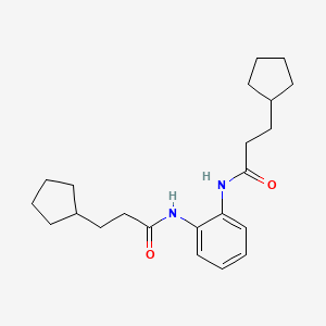 molecular formula C22H32N2O2 B4033110 3-CYCLOPENTYL-N-[2-(3-CYCLOPENTYLPROPANAMIDO)PHENYL]PROPANAMIDE 