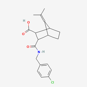 3-[(4-Chlorobenzyl)carbamoyl]-7-(propan-2-ylidene)bicyclo[2.2.1]heptane-2-carboxylic acid