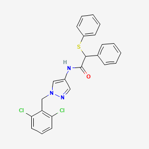 molecular formula C24H19Cl2N3OS B4033143 N-{1-[(2,6-DICHLOROPHENYL)METHYL]PYRAZOL-4-YL}-2-PHENYL-2-(PHENYLSULFANYL)ACETAMIDE 