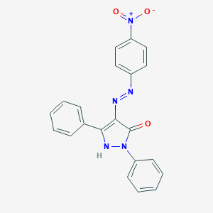 molecular formula C21H15N5O3 B403315 (4E)-4-[2-(4-nitrophenyl)hydrazinylidene]-2,5-diphenyl-2,4-dihydro-3H-pyrazol-3-one 