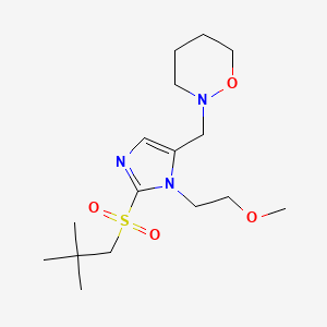 2-{[2-[(2,2-dimethylpropyl)sulfonyl]-1-(2-methoxyethyl)-1H-imidazol-5-yl]methyl}-1,2-oxazinane