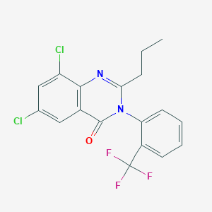 6,8-DICHLORO-2-PROPYL-3-[2-(TRIFLUOROMETHYL)PHENYL]-3,4-DIHYDROQUINAZOLIN-4-ONE