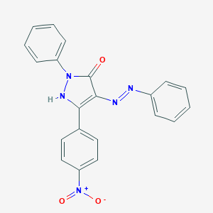 molecular formula C21H15N5O3 B403323 5-(4-Nitro-phenyl)-2-phenyl-4-(phenyl-hydrazono)-2,4-dihydro-pyrazol-3-one 