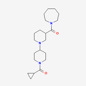 molecular formula C21H35N3O2 B4033234 3-(1-azepanylcarbonyl)-1'-(cyclopropylcarbonyl)-1,4'-bipiperidine 