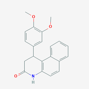 molecular formula C21H19NO3 B4033243 1-(3,4-dimethoxyphenyl)-2,4-dihydro-1H-benzo[f]quinolin-3-one 