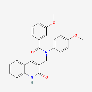 N-[(2-hydroxy-3-quinolinyl)methyl]-3-methoxy-N-(4-methoxyphenyl)benzamide