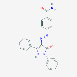 4-{2-[(4Z)-5-OXO-1,3-DIPHENYL-4,5-DIHYDRO-1H-PYRAZOL-4-YLIDENE]HYDRAZIN-1-YL}BENZAMIDE