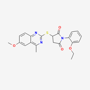 1-(2-Ethoxyphenyl)-3-[(6-methoxy-4-methylquinazolin-2-yl)sulfanyl]pyrrolidine-2,5-dione