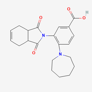 molecular formula C21H24N2O4 B4033301 4-(Azepan-1-yl)-3-(1,3-dioxo-3a,4,7,7a-tetrahydroisoindol-2-yl)benzoic acid 