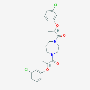 molecular formula C23H26Cl2N2O4 B4033360 1,4-bis[2-(3-chlorophenoxy)propanoyl]-1,4-diazepane 