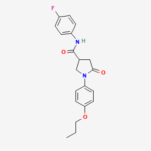 N-(4-fluorophenyl)-5-oxo-1-(4-propoxyphenyl)-3-pyrrolidinecarboxamide