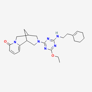 molecular formula C24H32N6O2 B4033418 3-(4-{[2-(1-CYCLOHEXEN-1-YL)ETHYL]AMINO}-6-ETHOXY-1,3,5-TRIAZIN-2-YL)-1,2,3,4,5,6-HEXAHYDRO-8H-1,5-METHANOPYRIDO[1,2-A][1,5]DIAZOCIN-8-ONE 